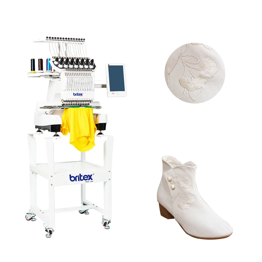 Einzelkopf-Stickmaschine mit 15 Nadeln, China, flache Kappe, T-Shirt, Hut, computergesteuerte Stickmaschine