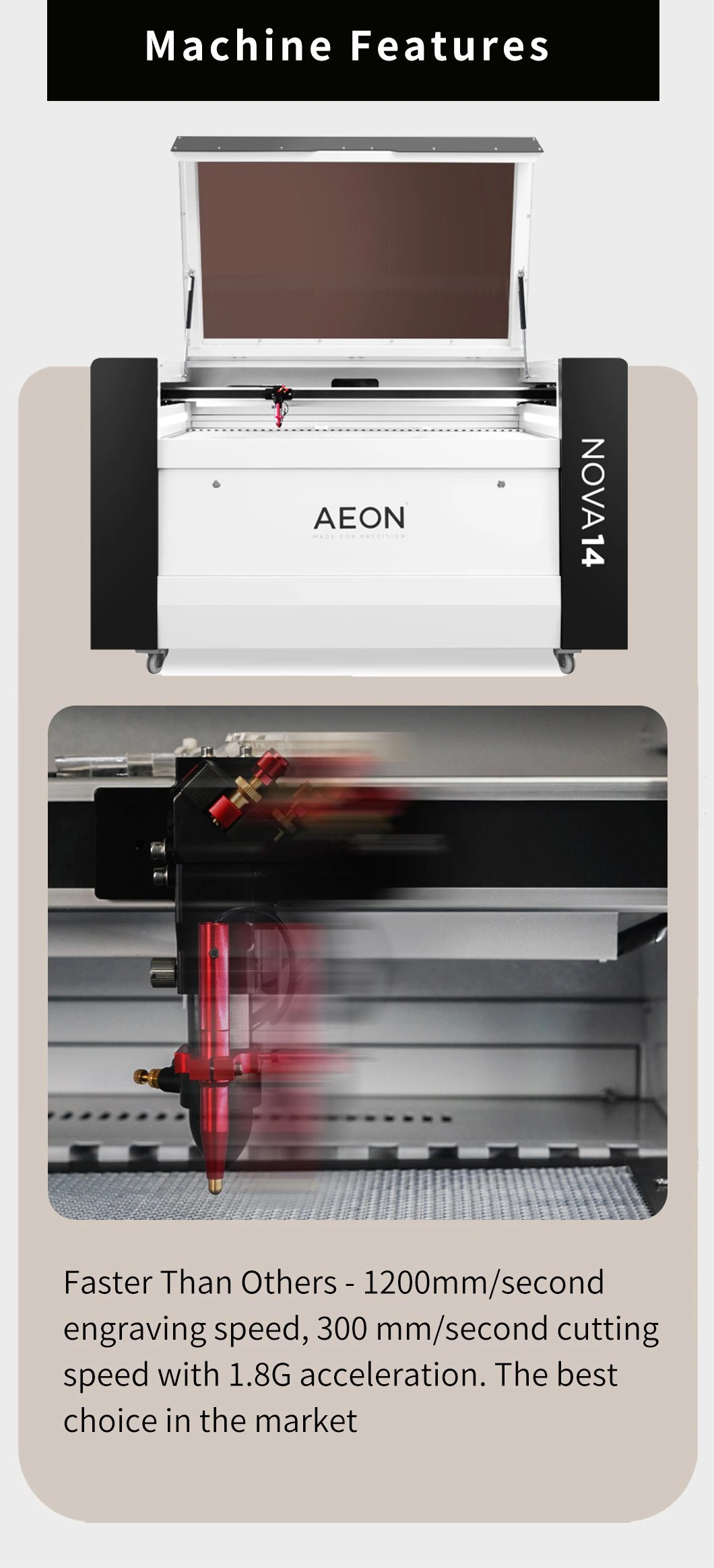 Nova14 55" X 35" CNC Fiber Laser with Ruida Control System and Lightburn Software, Compatible with Windows, Mac Osx, Linux